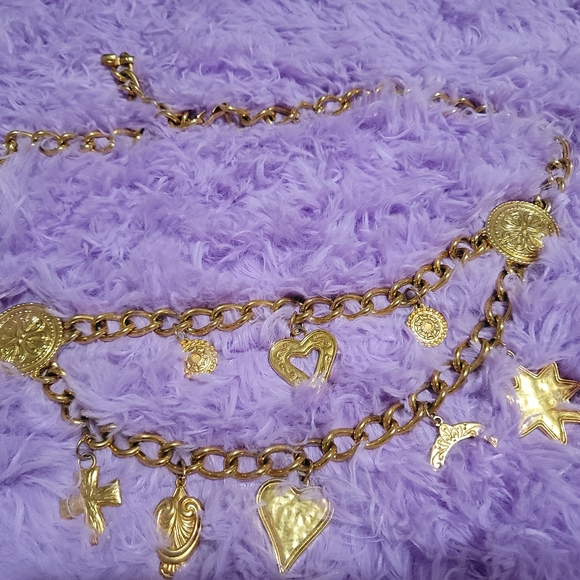 RARE Escada Gold Chain Charm Belt - Picture 2 of 6
